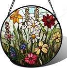 Colorful Wildflowers Stained Glass Window Hanging Suncatcher Gifts 7 8 