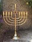 Hanukkah Menorah Jewish Judaica Israel Vintage Brass Chanukah Candle Holder
