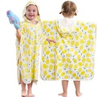 Bamboo Viscose Hooded Bath Towels For Toddler Girls Kids Age 2-6  Yellow Lemon