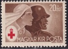 Stamp Hungary Sc B171-44 Wwii 3rd Reich War Red Cross Soldier Mnh