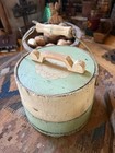 Awesome Old Primitive Wood Bucket firkin Old Dry Paint Early Cabin Goods 