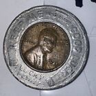 Exonumia Blowout  Keep Me And Have Good Luck Encased Coin 1937 Wheat Penny T-740