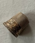 Antique 10k Yellow Gold Sewing Thimble With Etched  Base  3 1 Grams