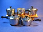 Vintage 9 Item Miniature Revere Ware Toy Copper Bottom Cooking Ware 