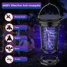 Solar Bug Zapper Outdoor Mosquito Zapper 4500v Waterproof Rechargeable Fly Zappe