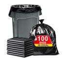 30-33 Gallon Trash Bags Black Garbage Can Liners 100 Count Heavy Duty