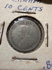 1929 Canada 10 Cents  Silver Coin  km  23a 
