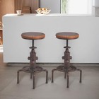 Topower Antique Vintage Industrial Barstool Solid Wood Water Pipe Fire Hydran   