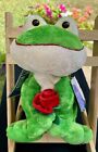 Frog Plush Green Velvet Rose Vtg Nwt Russ Berrie Shining Star 2006 Sealed Code