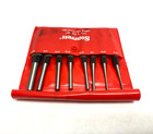 Starrett S565pc Drive Pin Punch Set 8-piece  Knurled Grips  Vinyl Case