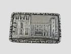 Rare 1810 English Georgian Sterling Silver Castle Top Vinaigrette Architectural