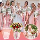 Floral Bags Large Clear Flower Bouquet Bag With Handle Transparent Florist Gi   