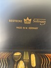 Vintage Bestecke Solingen 71 Piece Gold Plated 23 24k   18 10 Flatware Case key