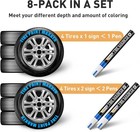 Tire Marker White Red Yellow Blue - 8 Pack Paint Pens For Car Tires Lettering 