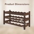 3 Tier 18 Bottle Wine Storage Cabinet Shelf Bamboo Wine Rack For Wine Lovers