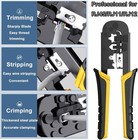 Leatbuy Crimper Set Rj45 Crimp Tool Kit Cat5 Cat6 Crimping Tool Lan Ethernet Str