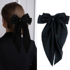 4 Pieces Silky Satin Hair Bows Ribbon Hair Barrettes Clip Large Bow Hair Slides