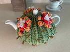 Crochet Cactus Tea Cozy   Teapot Warmer   Blooming Succulent For 2 Pint  1 2l 
