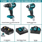 Makita Xt269m 18v Lxt 1 2  Hammer Driver-drill   Impact Driver Combo Kit 4ah new