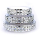 3 Pack Shiny Crystals Cake Stands With Spatula Metal Decorative Cupcake Holde   