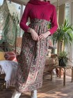 Vintage 1960s Maxi Dress Thick Cotton Tapestry And Velvet Long Sleeve Dress S 6
