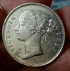  vq13 old  East India Company 1840 Victoria Silver Rupee Indian Head 11 6gm
