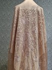 Antique Edwardian- 1920 Silk Piano Shawl Hand Embroidery Peach Fringe Original