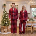 Christmas Family Pajamas Matching Set Long Sleeve Shirt With Pants Plaid