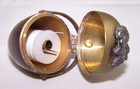Antique Victorian Brass Sewing Egg Thimble Needle Holder Antique Chatelaine Clip