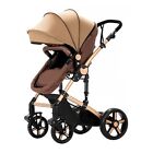 2 In 1 Baby Stroller With Bassinet  Reversible Newborn Foldable Pram  Infant Hig