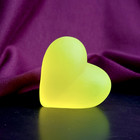 Uranium Vaseline Glass Heart Yellow Matte Glass Figurine Art Deco
