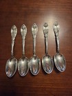 5 Antique 1881 Rogers La Vigne Grape 1908 Silverplate 5 Teaspoons Spoons