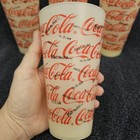 4 Vintage 1998  Coca-cola Plastic Thermo-serv 16oz  Pint Glass Tumbler Cups Lot