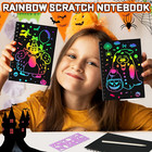 Halloween Party Favors For Kids Bulk  24 Pack Rainbow Scratch Art Notebook Bulk