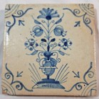 Antique Delft Tile -  17th Century - Flowerpot