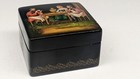 Russian Lacquer Box Fedoskino Hand Painted Tea Party By V i  Lavrov