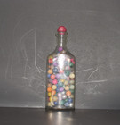           1800s Victorina Era Antique Clay Marbles In    medicine Bottle Peewee Sizes    