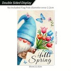 Hello Spring Gnome Garden Flag 12x18 Double Sided Butterfly Floral Garden Yard 