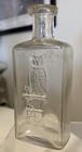 Antique Clear Owl Drug Co  Medicine pharmacy Bottle 5 5   