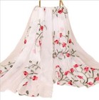 Women Soft Long Neck Large Scarf Wrap Shawl Flower Chiffon Stole Scarves180 75cm