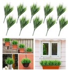 10 Bundles Artificial Grass Plant Fake Flower Wedding Decor Shrub Greening Diy