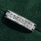 Moissanite Full Eternity Wedding Band 1 50 Carat Round Cut Solid 14k White Gold