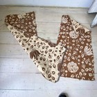 Set Of 3 Matching Pieces Vintage French 1930s Cotton Jacquard Floral Brown And 