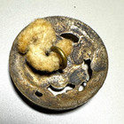 Victorian-style Button Open Floral Enamel Round Metal Shank Antique 7 8 