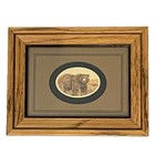 Stephen Barlow Scrimshaw Bear   Quail Framed Artwork Set Of Two