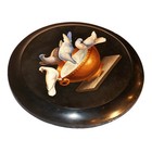  4043  Antique  Big Glass Micro Mosaic Plaque  Roma  Micromosaic