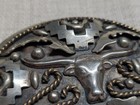 Vintage Handcrafted Belt Buckle Alpaca Mexico German Silver Longhorn Western