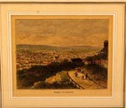 Antique Color Engraving Of Stuttgart With Rare Verso Note Hinting Provenance 