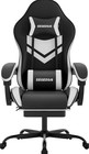 Segedom Black white Ergonomic Computer Gaming Chair W  Footrest Lumbar Pillow