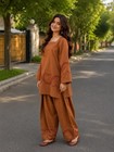 Boho Terracotta Cotton Tunic Wide Leg Pants Set 2pc Casual Lounge Outfit